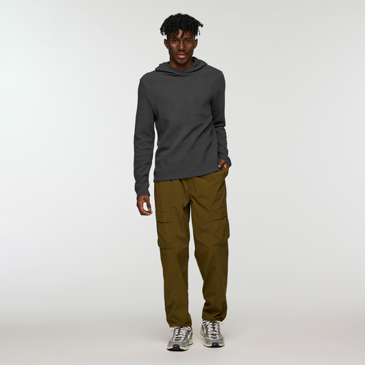 Atajo Long-Sleeve Waffle Hoodie - Men's - Charcoal - US 7422