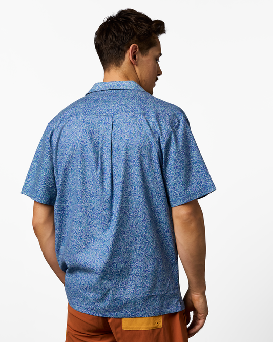 Afuera Button Up Shirt - Print - Men's - Cenotes Azure - US 9834