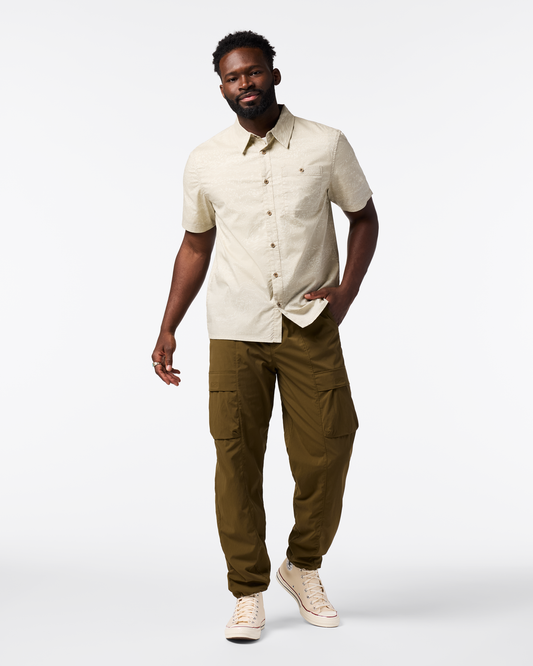 Estival Button Up Shirt - Print - Men's - Waves Mineral - US 1105