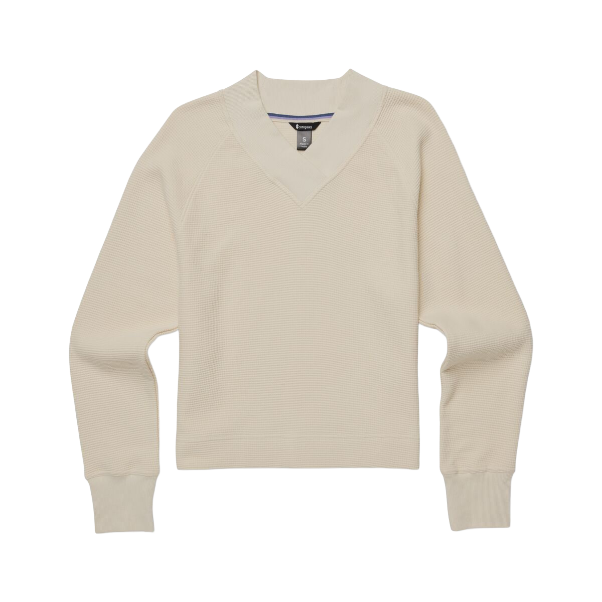 Atajo Long-Sleeve Waffle V-Neck - Women's - Cream - US 3575