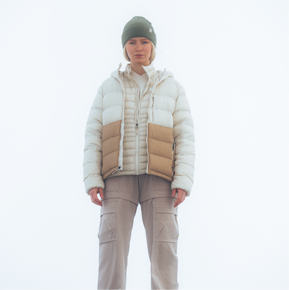 Fuego Max Down Hooded Jacket - Women's - Cream/Khaki - US 9035