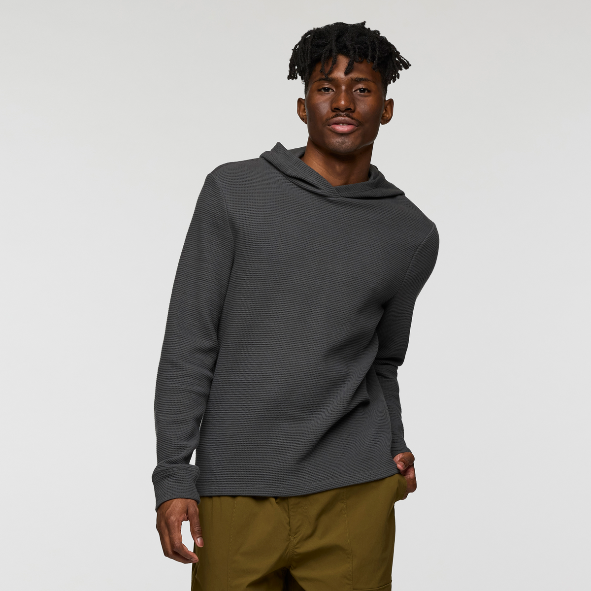 Atajo Long-Sleeve Waffle Hoodie - Men's - Charcoal - US 7422