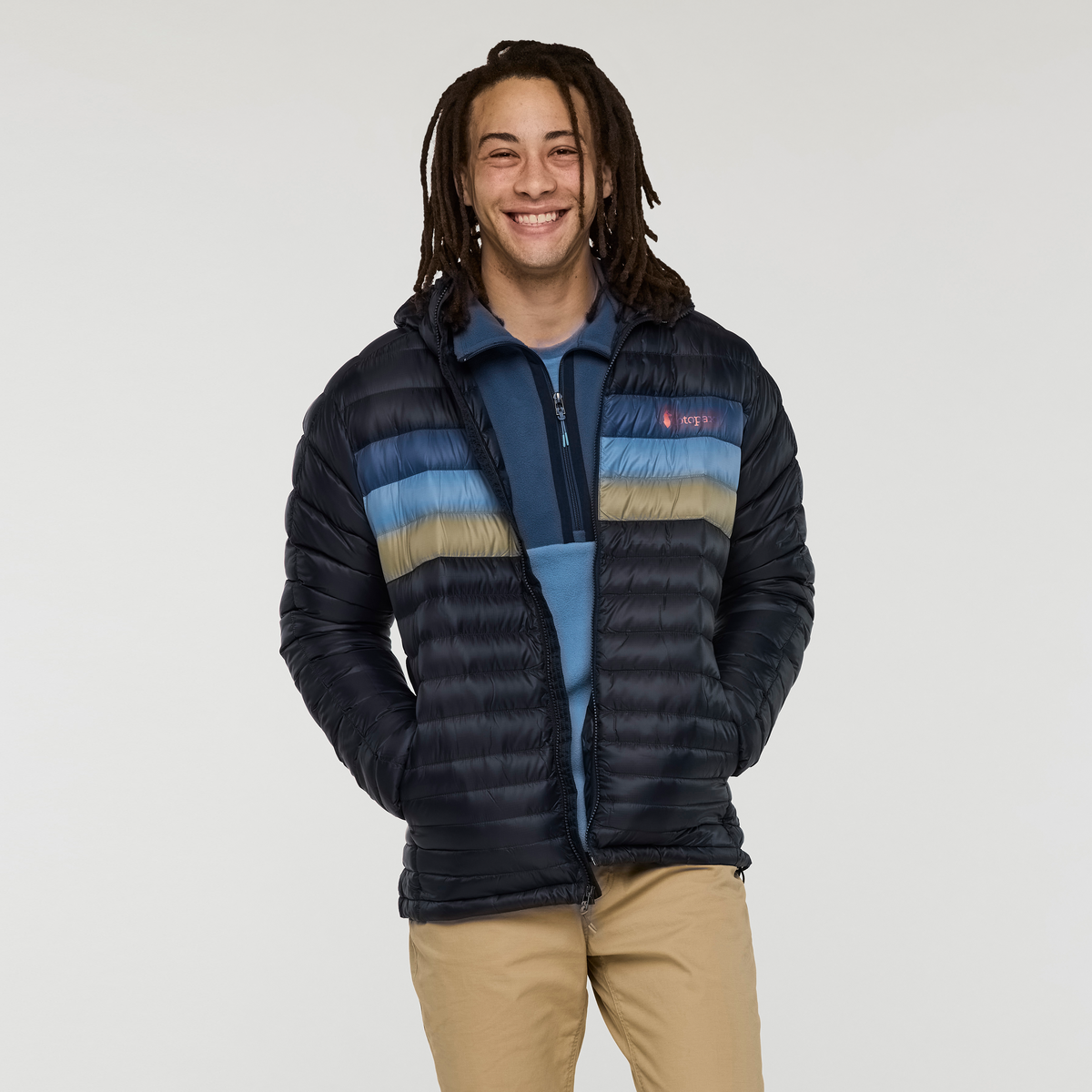 Fuego Down Hooded Jacket - Men's - Carbon Stripes - US 2876