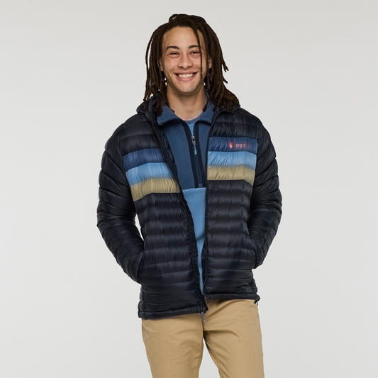 Fuego Down Hooded Jacket - Men's - Carbon Stripes - US 2876