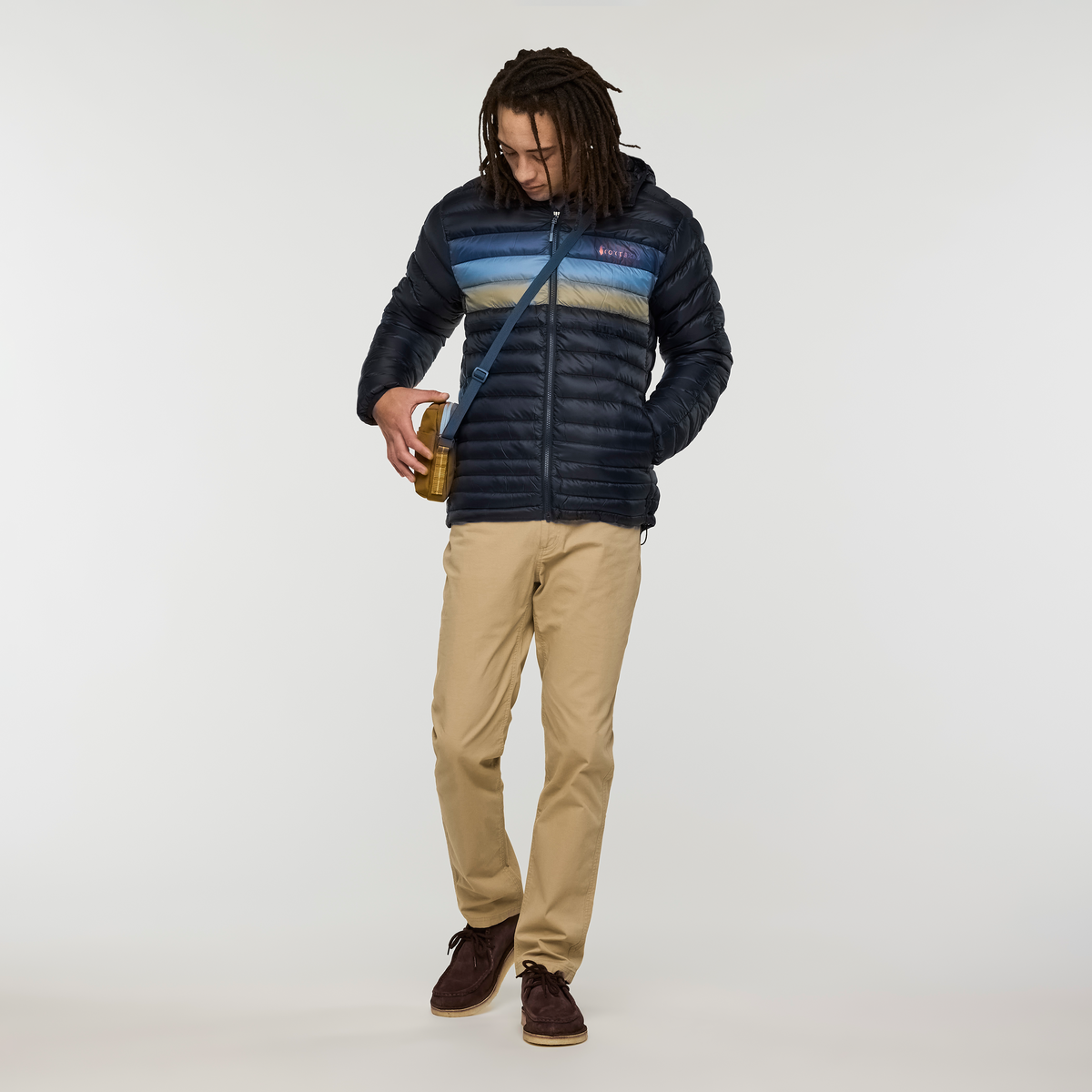 Fuego Down Hooded Jacket - Men's - Carbon Stripes - US 2876