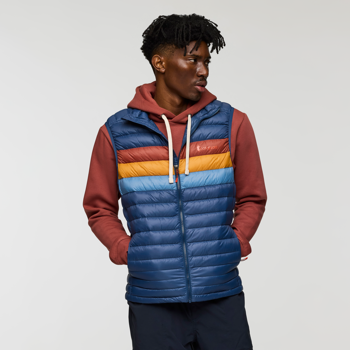 Fuego Down Vest - Men's - Deep Sea Stripes - US 9838