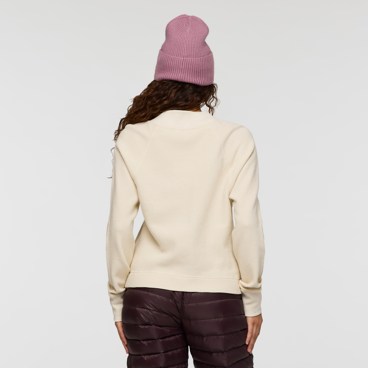 Atajo Long-Sleeve Waffle V-Neck - Women's - Cream - US 3575
