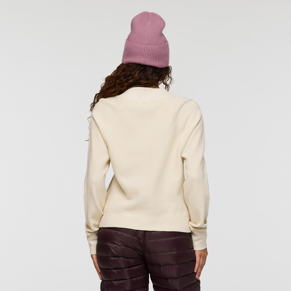 Atajo Long-Sleeve Waffle V-Neck - Women's - Cream - US 3575
