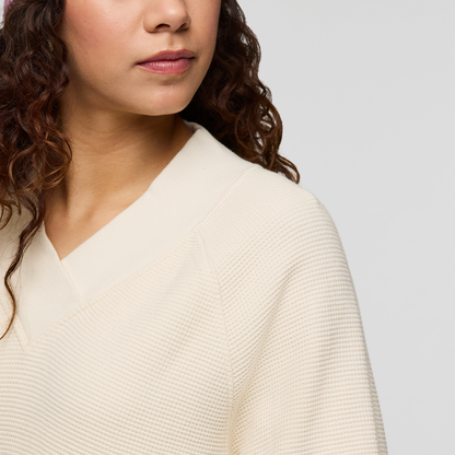 Atajo Long-Sleeve Waffle V-Neck - Women's - Cream - US 3575