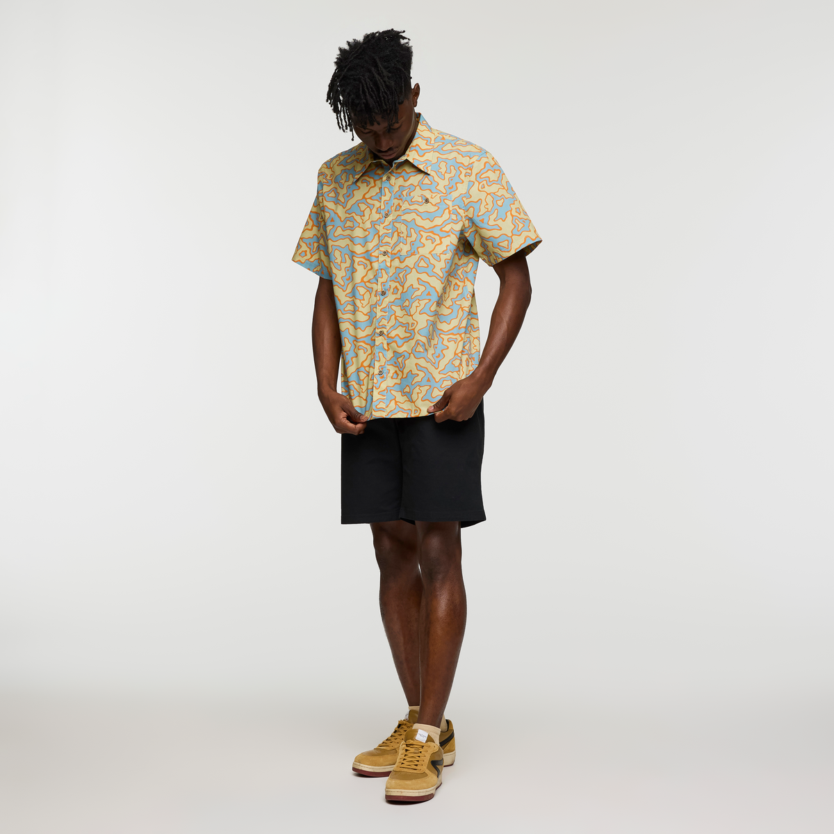 Estival Button Up Shirt - Print - Men's - Island Llama Grain - US 4584