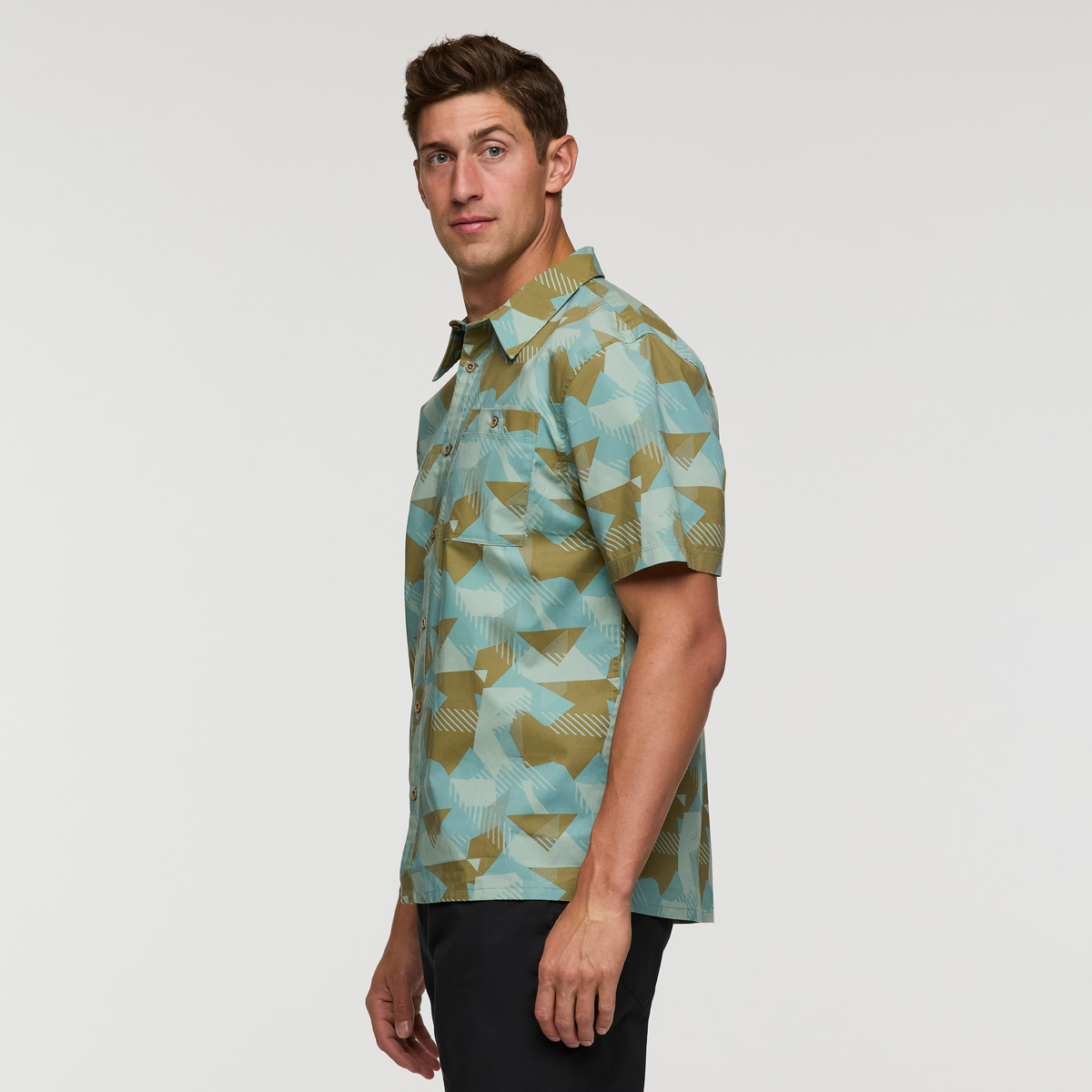 Estival Button Up Shirt - Print - Men's - Reflections Silver Leaf - US 2699