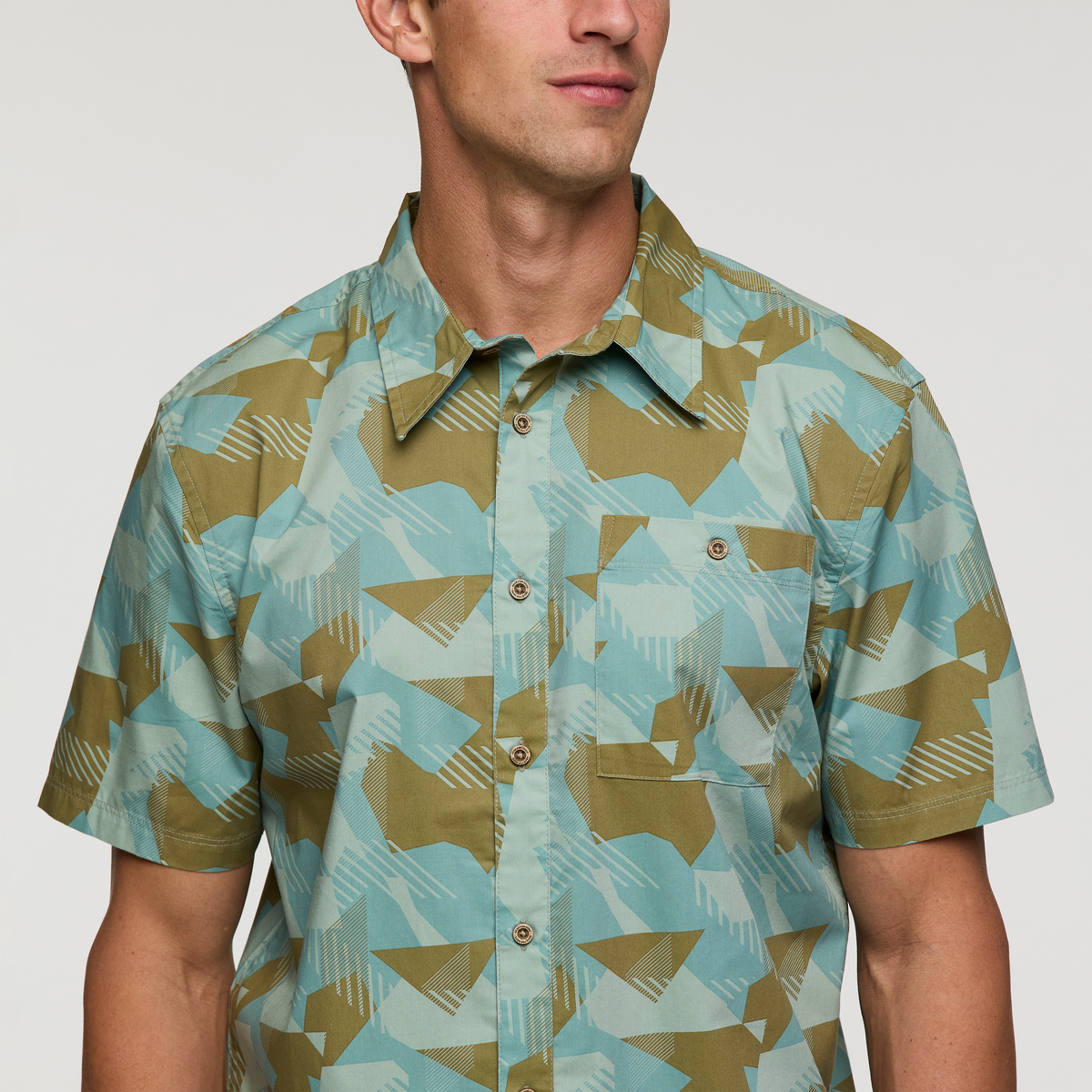 Estival Button Up Shirt - Print - Men's - Reflections Silver Leaf - US 2699