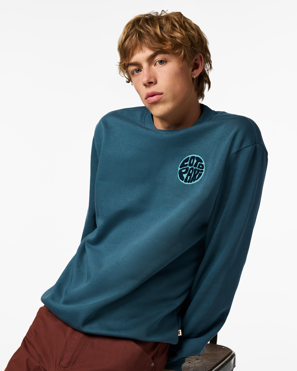 Trail To Sea Crew Sweatshirt - Men's - Ocean - US 5796