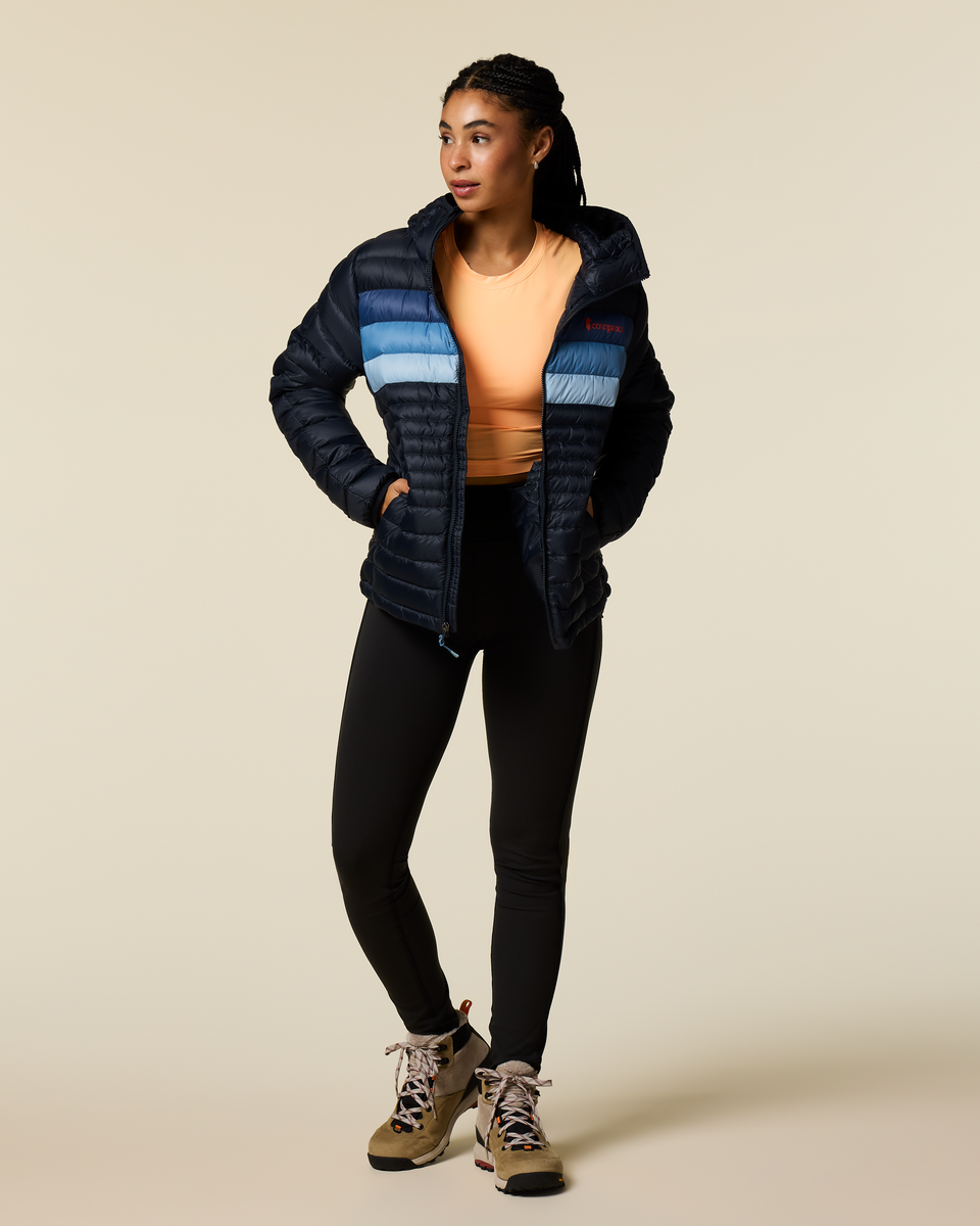 Fuego Down Hooded Jacket - Women's - Carbon Stripes - US 9839
