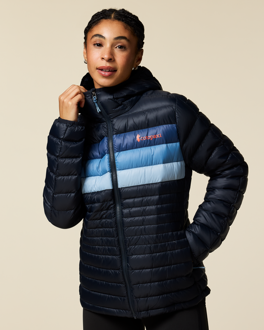 Fuego Down Hooded Jacket - Women's - Carbon Stripes - US 9839