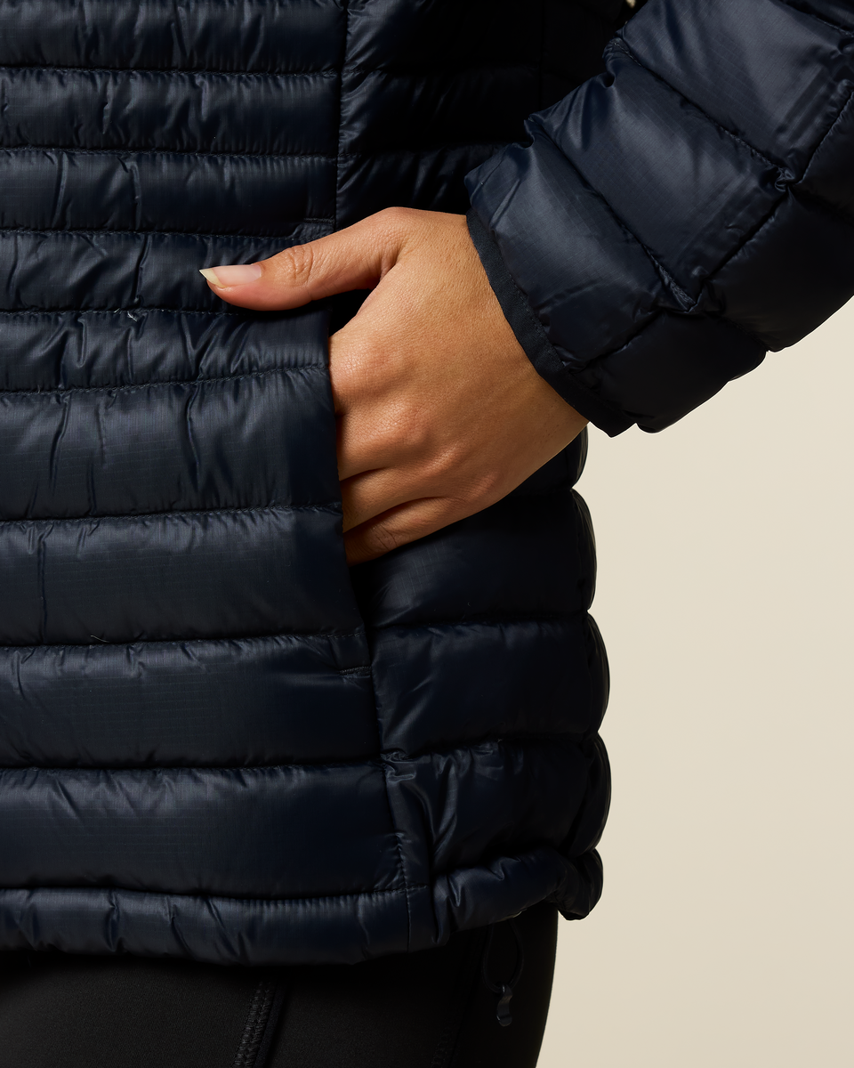 Fuego Down Hooded Jacket - Women's - Carbon Stripes - US 9839