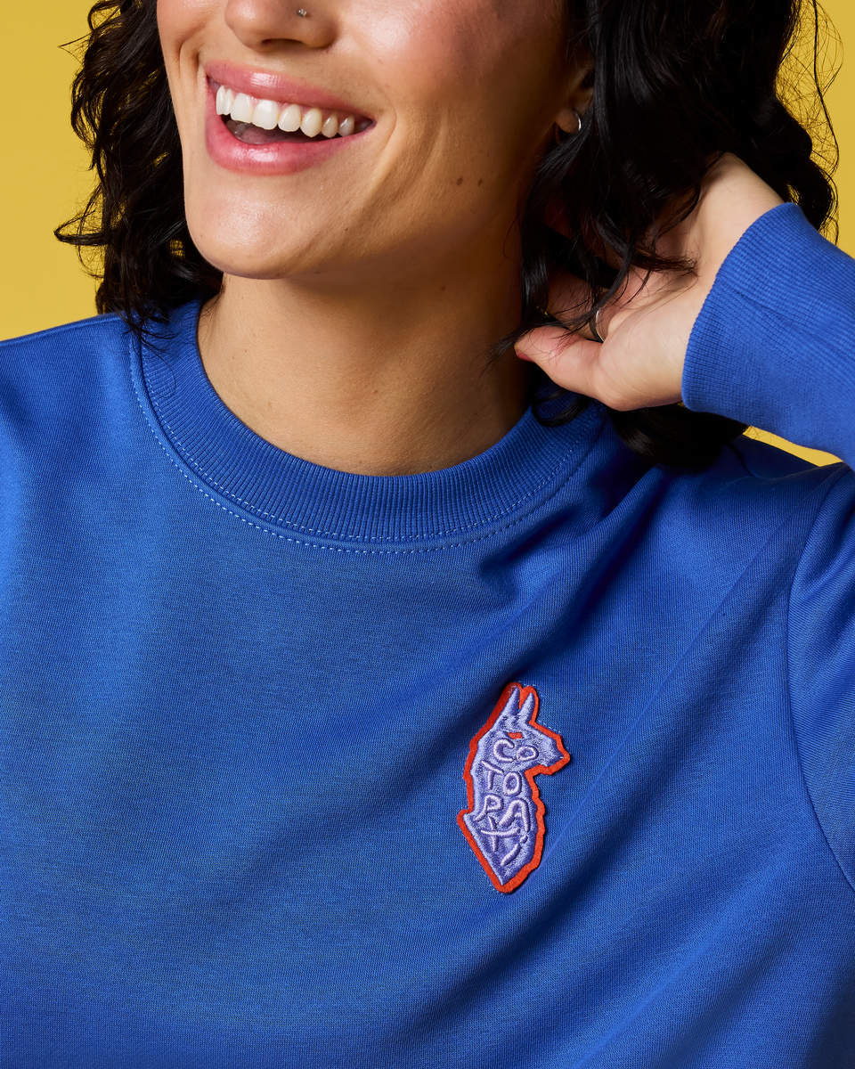 Lava Llama Crew Sweatshirt - Women's - Azure - US 3862