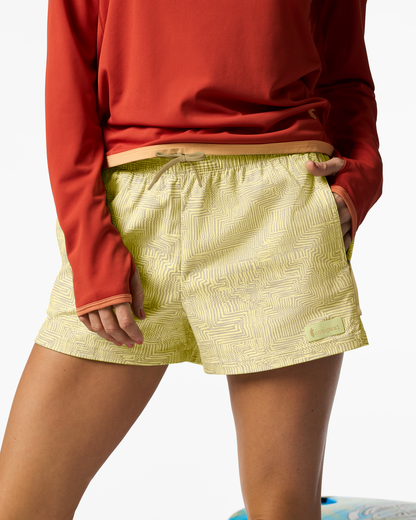 Brinco 3" Short - Print - Women's - Zen Garden Honeydew - US 1150