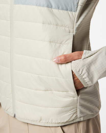 Acodo Hybrid Hooded Jacket - Women's - Chalk/Mineral - US 5545