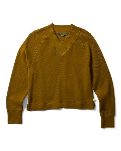 Atajo Long-Sleeve Waffle V-Neck - Women's - Log Cabin - US 2542
