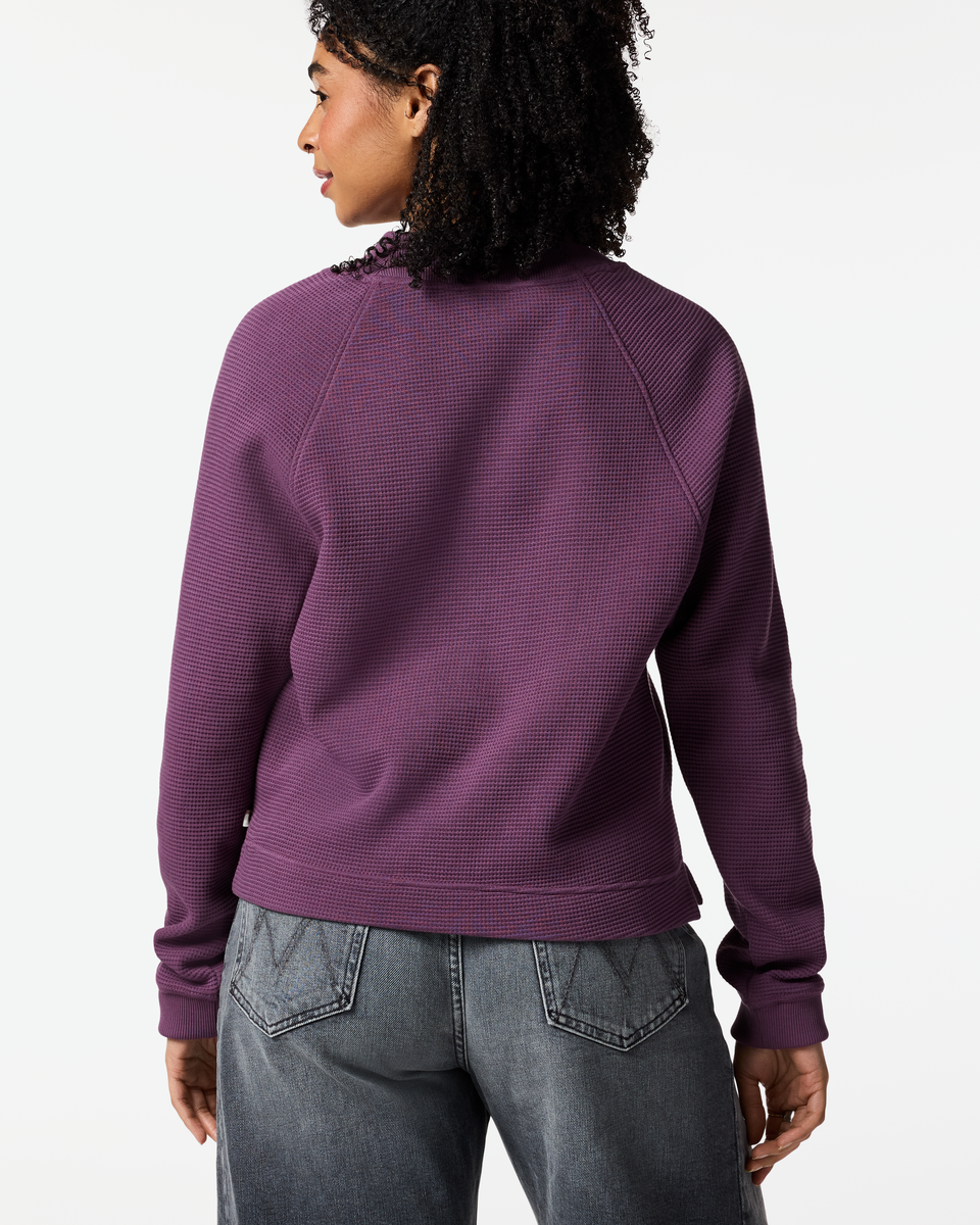 Atajo Long-Sleeve Waffle V-Neck - Women's - Mystic - US 9631