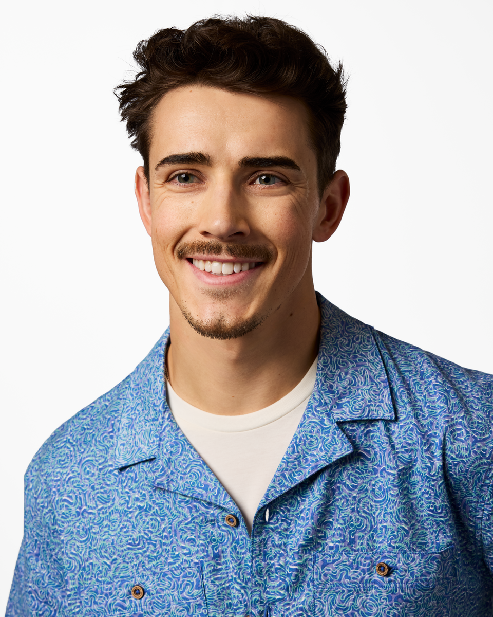 Afuera Button Up Shirt - Print - Men's - Cenotes Azure - US 9834
