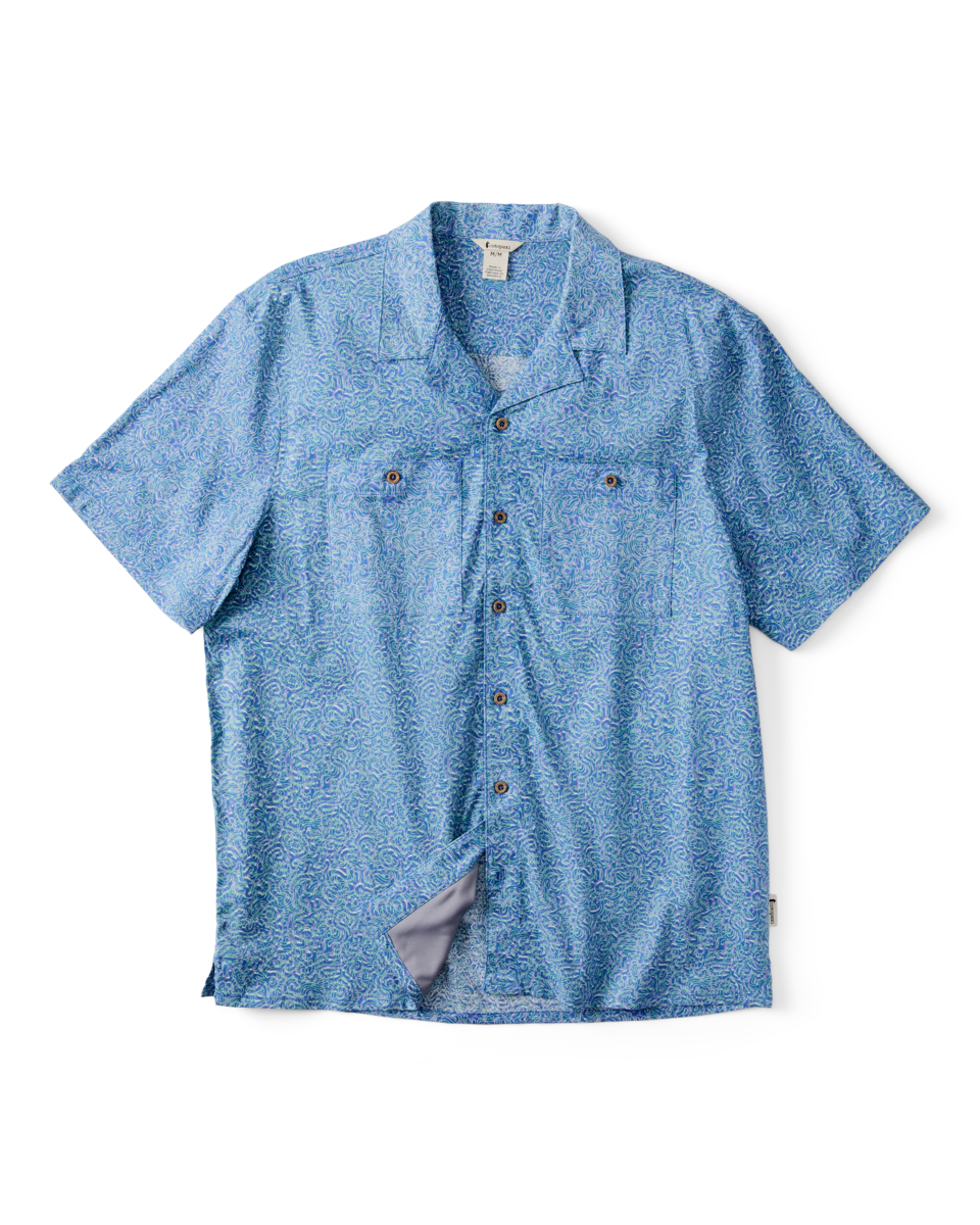 Afuera Button Up Shirt - Print - Men's - Cenotes Azure - US 9834