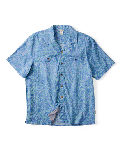 Afuera Button Up Shirt - Print - Men's - Cenotes Azure - US 9834