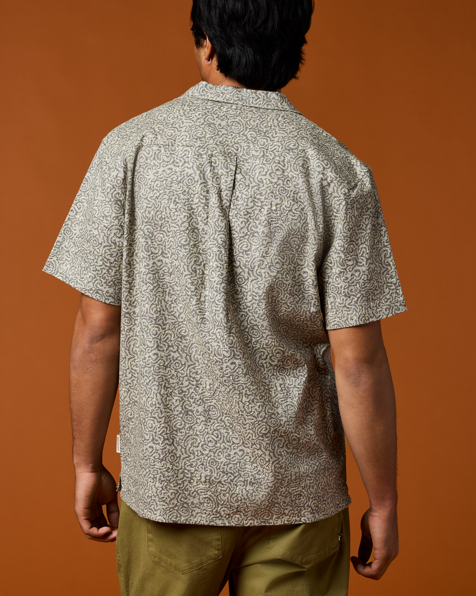 Afuera Button Up Shirt - Print - Men's - Cenotes Mineral - US 1182