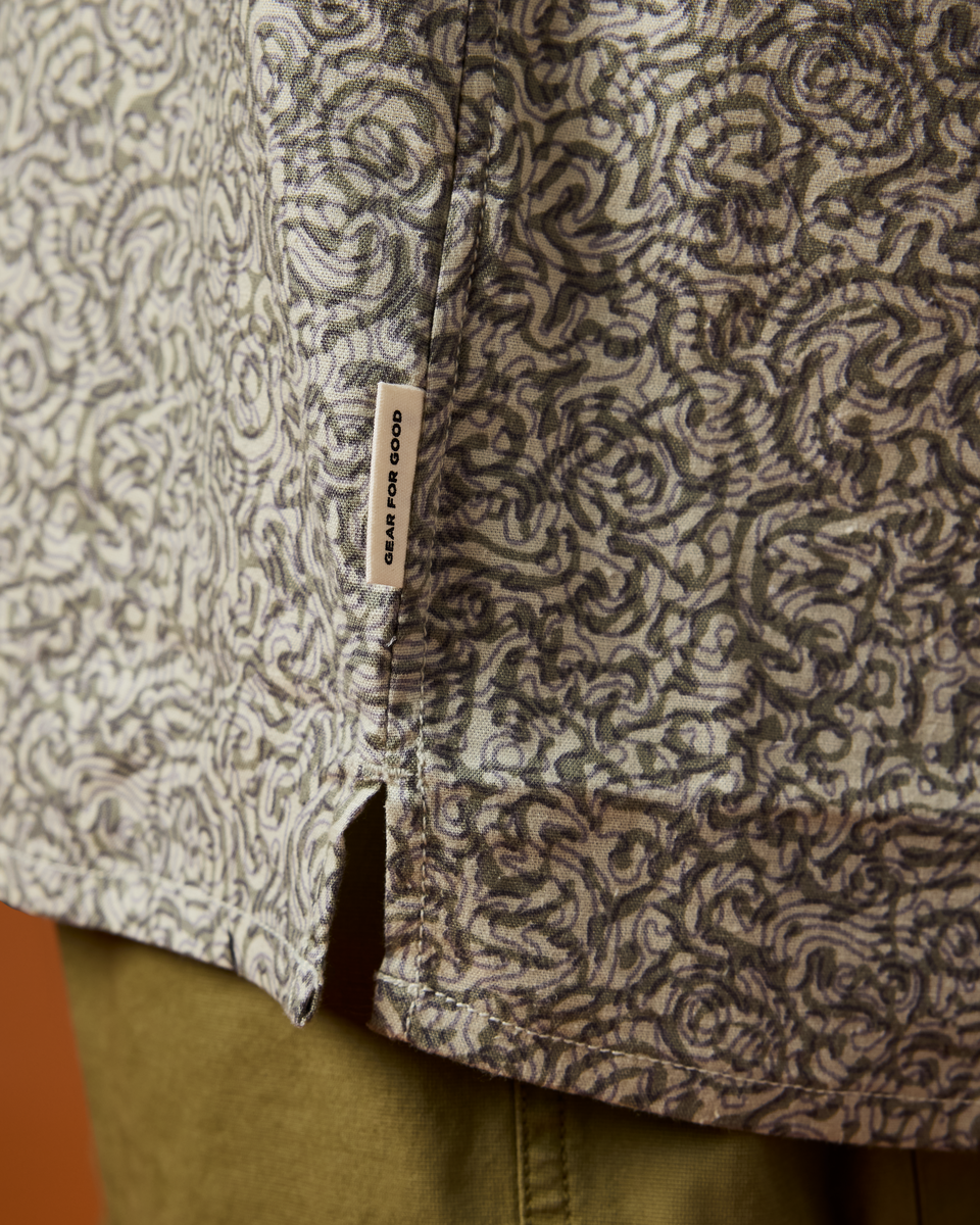 Afuera Button Up Shirt - Print - Men's - Cenotes Mineral - US 1182