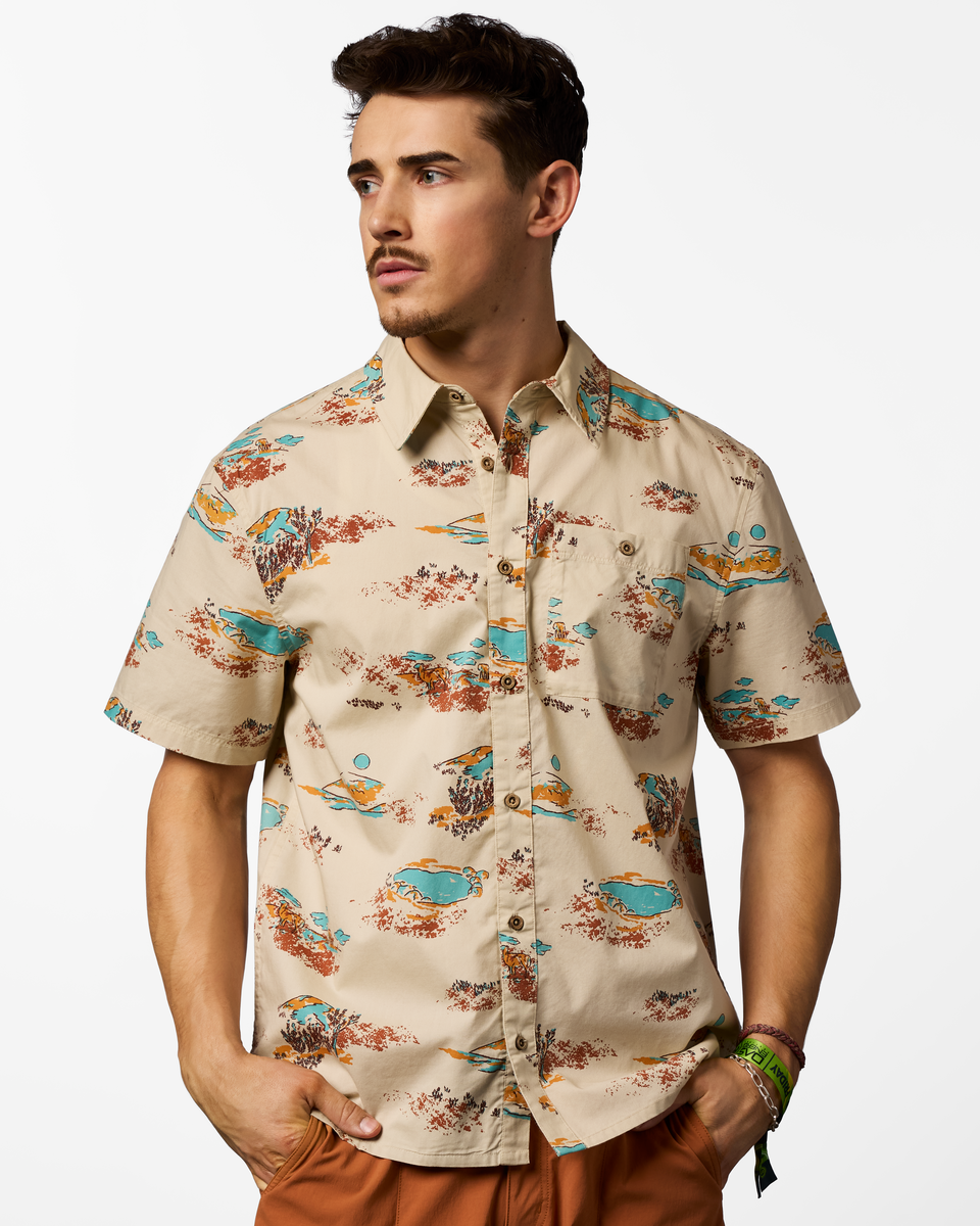 Estival Button Up Shirt - Print - Men's - Mt Cotopaxi Cream - US 5650
