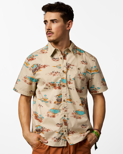 Estival Button Up Shirt - Print - Men's - Mt Cotopaxi Cream - US 5650