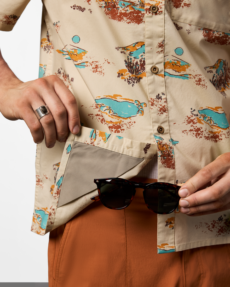 Estival Button Up Shirt - Print - Men's - Mt Cotopaxi Cream - US 5650
