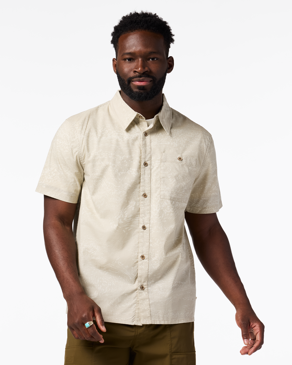 Estival Button Up Shirt - Print - Men's - Waves Mineral - US 1105