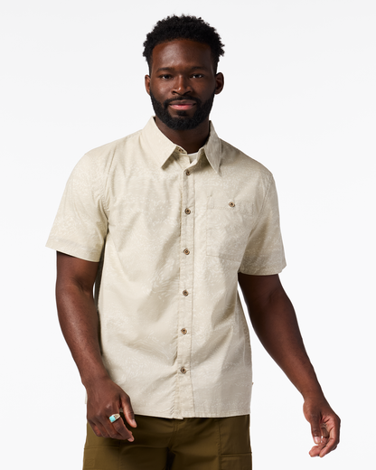 Estival Button Up Shirt - Print - Men's - Waves Mineral - US 1105