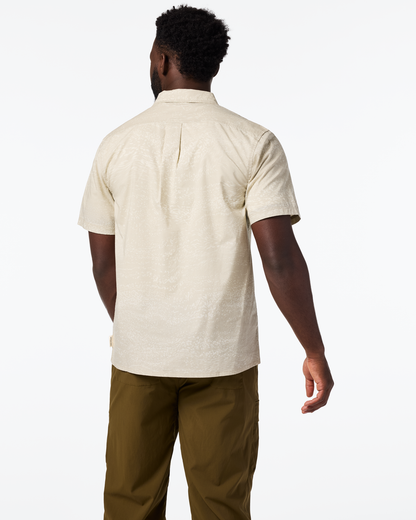 Estival Button Up Shirt - Print - Men's - Waves Mineral - US 1105
