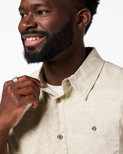 Estival Button Up Shirt - Print - Men's - Waves Mineral - US 1105