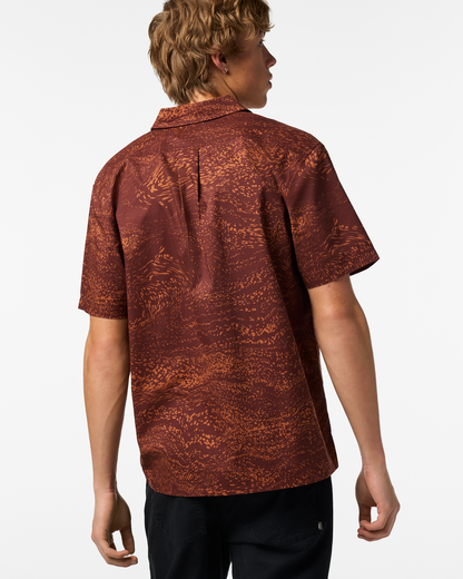 Estival Button Up Shirt - Print - Men's - Waves Sepia - US 5208