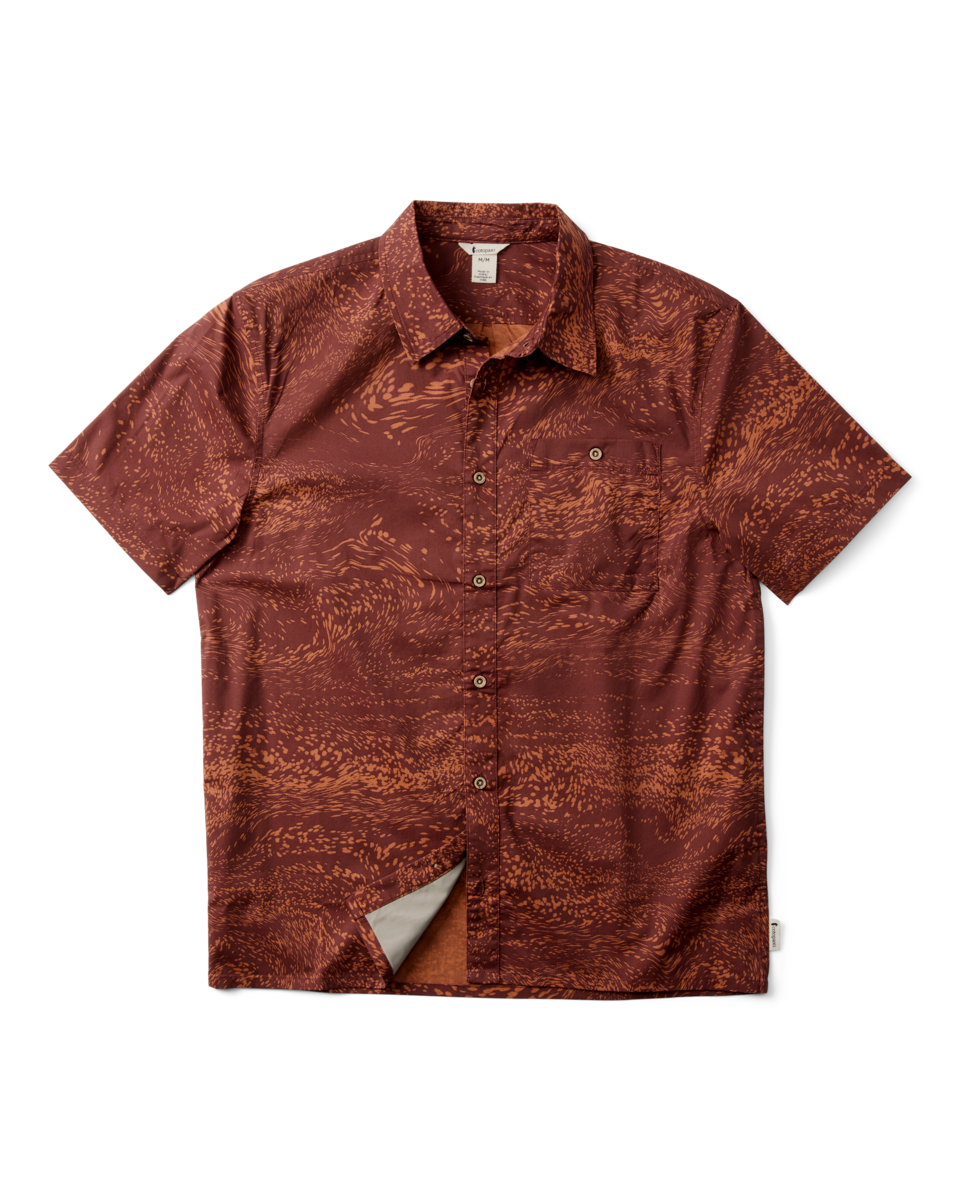 Estival Button Up Shirt - Print - Men's - Waves Sepia - US 5208