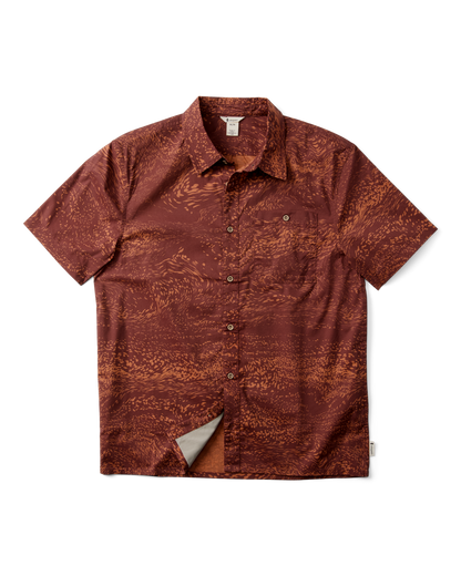 Estival Button Up Shirt - Print - Men's - Waves Sepia - US 5208