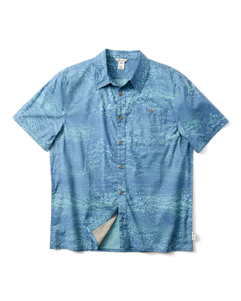 Estival Button Up Shirt - Print - Men's - Waves Steel Blue - US 2694
