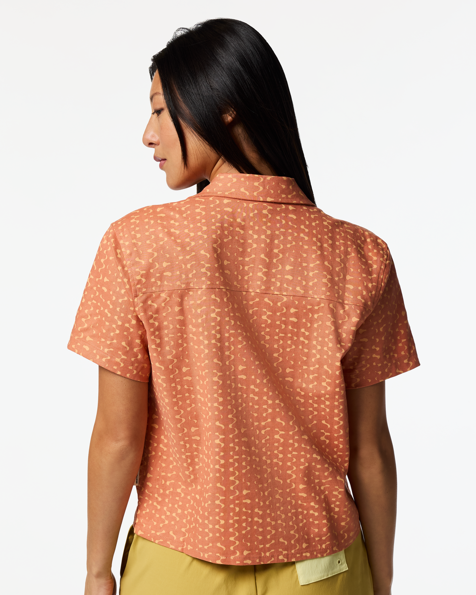 Afuera Button Up Shirt - Print - Women's - Shimmer Cantaloupe - US 3406