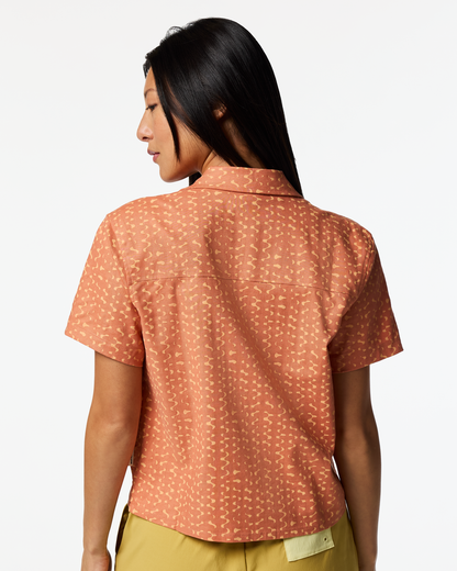 Afuera Button Up Shirt - Print - Women's - Shimmer Cantaloupe - US 3406