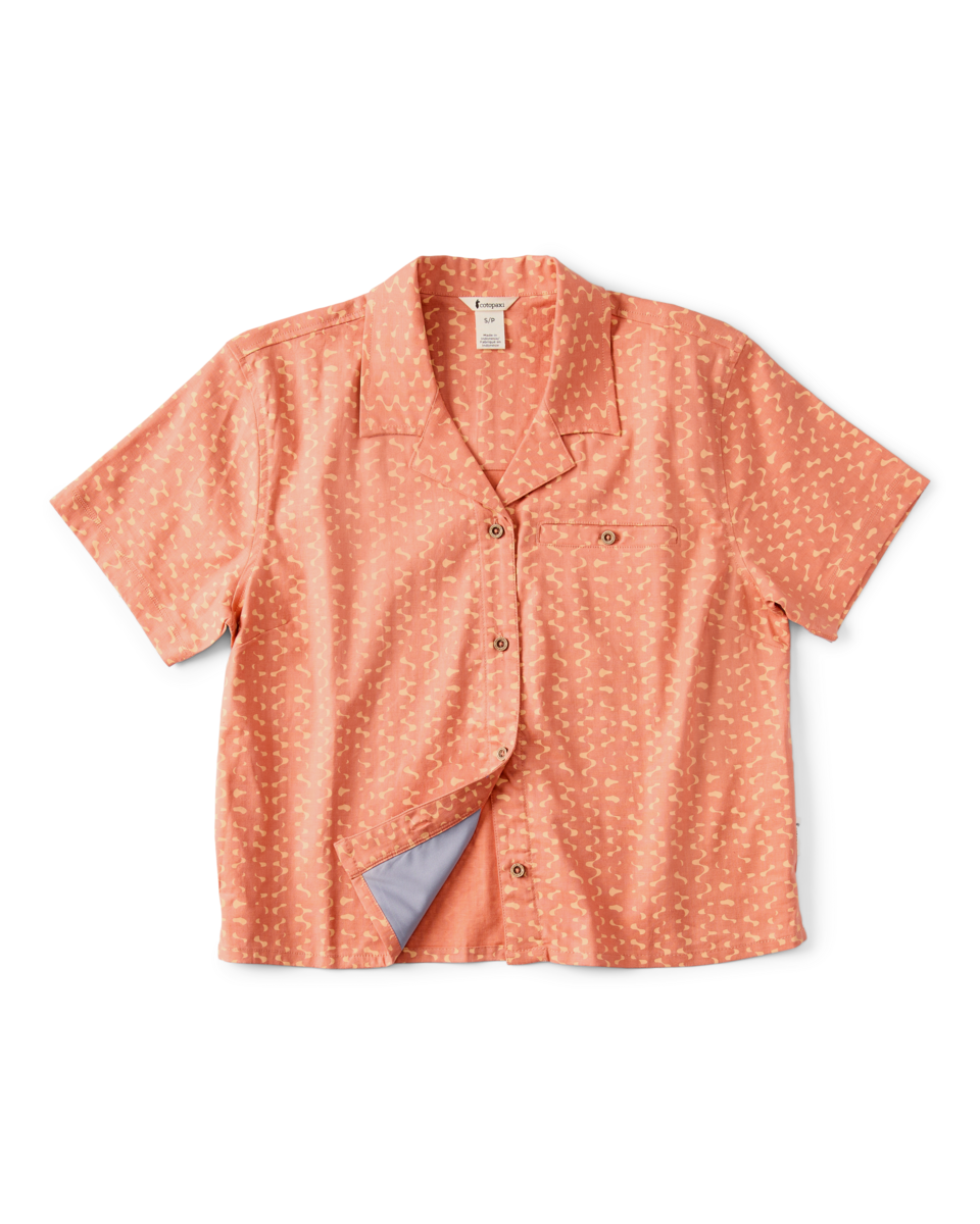 Afuera Button Up Shirt - Print - Women's - Shimmer Cantaloupe - US 3406