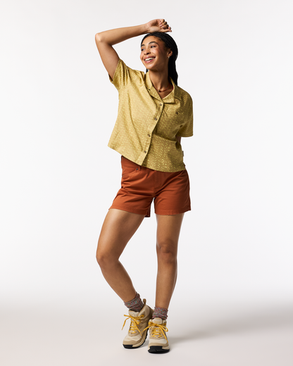 Afuera Button Up Shirt - Print - Women's - Shimmer Honeydew - US 5120