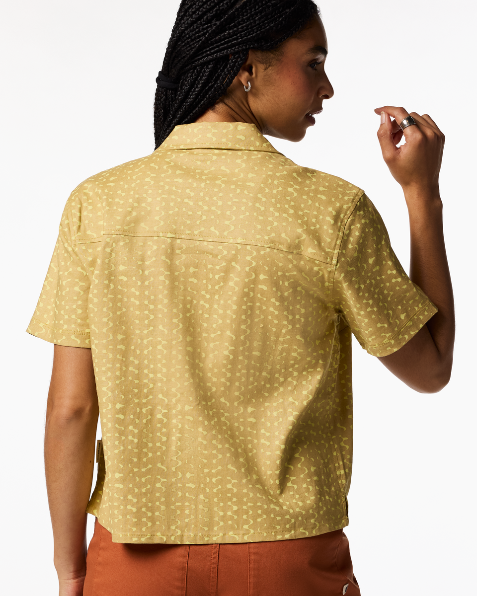Afuera Button Up Shirt - Print - Women's - Shimmer Honeydew - US 5120