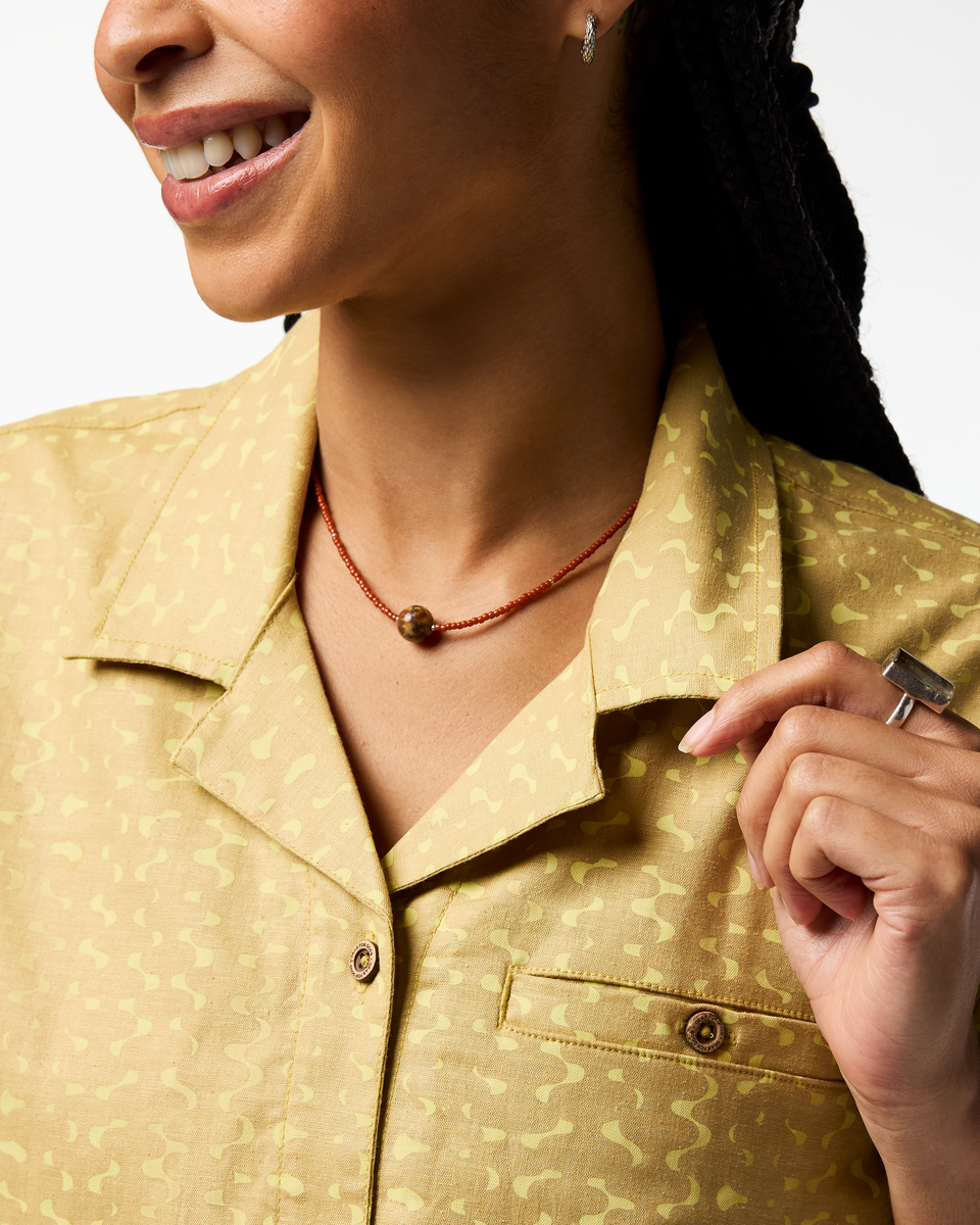 Afuera Button Up Shirt - Print - Women's - Shimmer Honeydew - US 5120