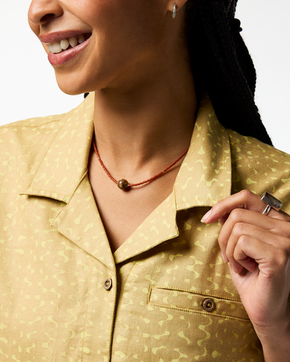 Afuera Button Up Shirt - Print - Women's - Shimmer Honeydew - US 5120