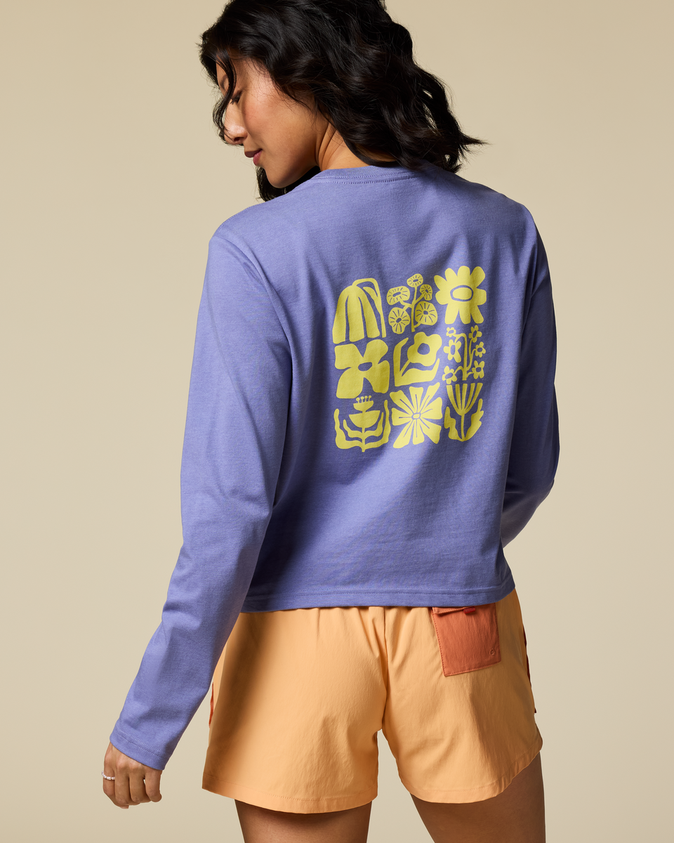 Flower Patch Long-Sleeve T-Shirt - Women's - Aster - US 6851