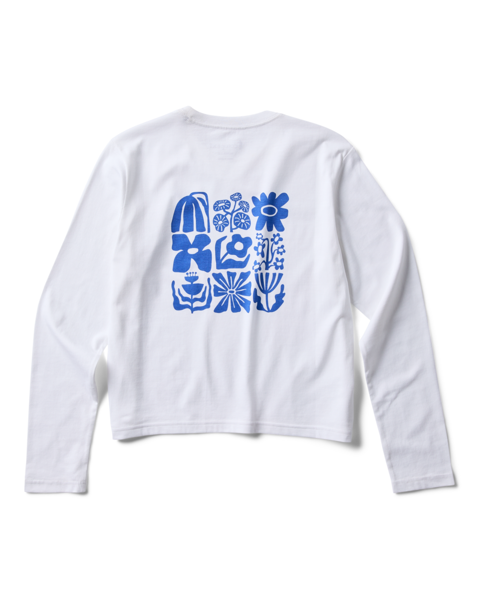 Flower Patch Long-Sleeve T-Shirt - Women's - White - US 5023